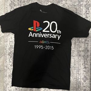Men’s Playstation 20th Anniversary Black with Print T-Shirt. Large.